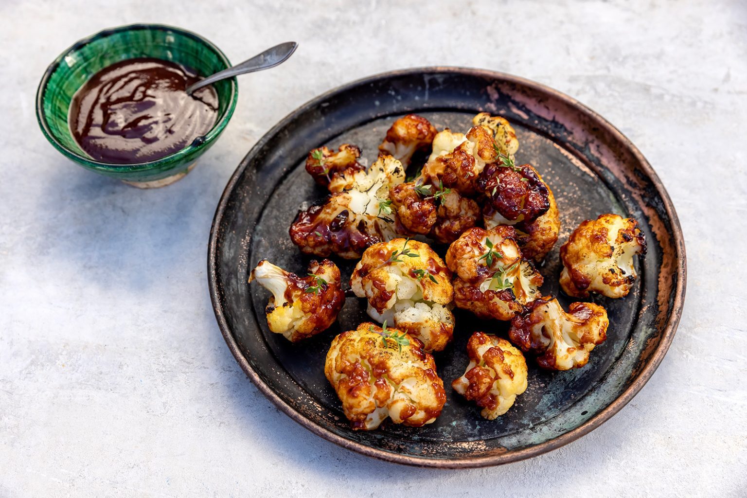 Blomkål "burnt ends" med BBQ-sås