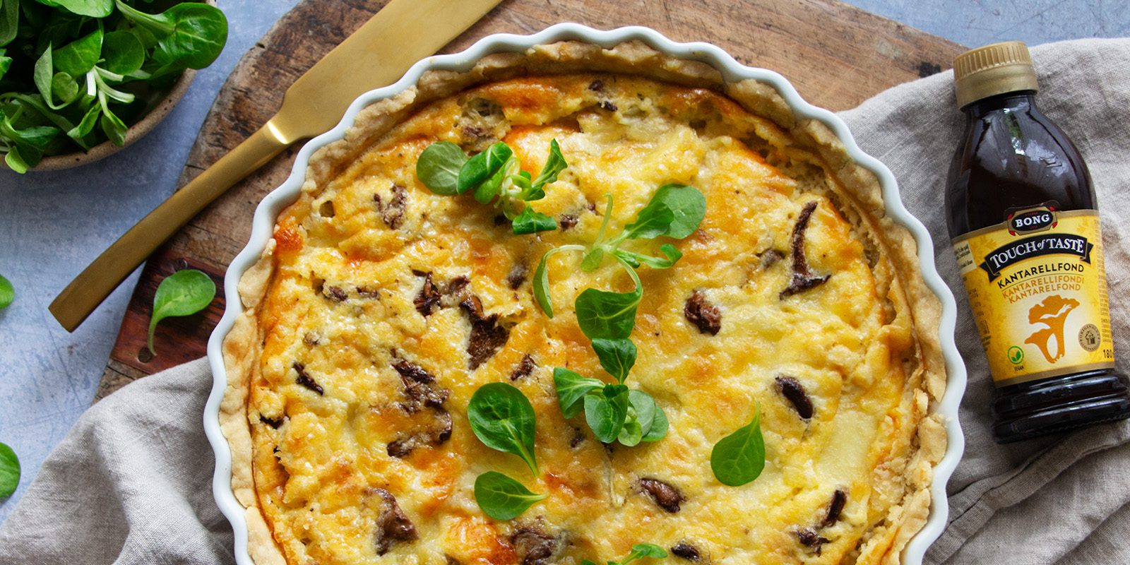 Krämig kantarellpaj